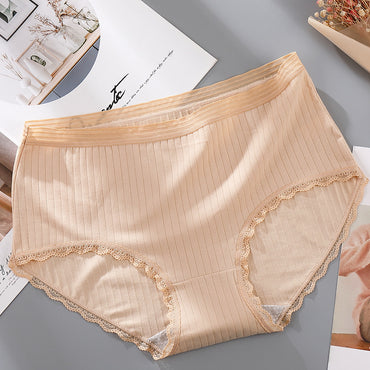 Antibacterial lace-edged panties