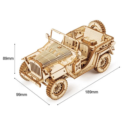 Robotime ROKR Army Jeep Bil 3D Trä pussel Modell Leksaker Bygg Kits för barn Barn Födelsedag Christ Christe Gåvor MC701 dropskepp MC701