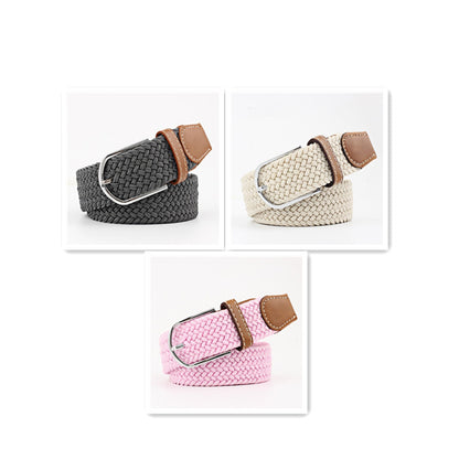 Women's Canvas Student Casual Stretch Braided Needle Buckle Belt - Youthful Confidence
