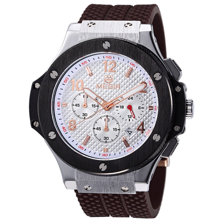 Klockor Herr Luxury Quartz Armbandsur Man Sport Military Chronograph Watches 