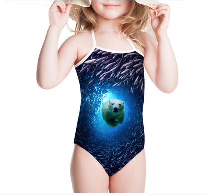 Maillot de bain une pièce pour enfants, maillot de bain imprimé pour filles, body d'été pour bébés