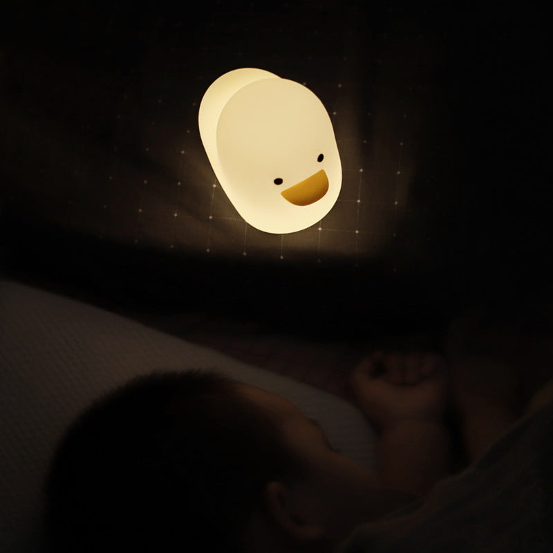 Nordic Cute Lovely Cartoon Dull Duck Led Night Light Silicone USB Charging NightLight Holiday Gifts Kids Room Bedside Bedroom