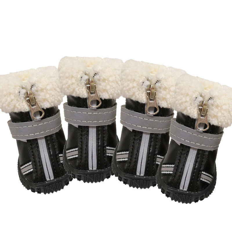 Puppy Waterproof Warm With Velvet Non-slip Wear-resistant Winter Snow Boots