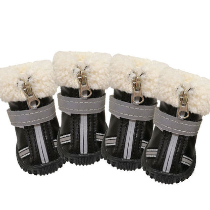 Puppy Waterproof Warm With Velvet Non-slip Wear-resistant Winter Snow Boots