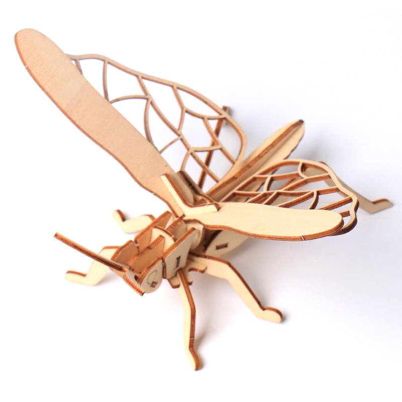 Children's DIY Wooden Toys, Wooden Toy Models, Three-dimensional Puzzles, Assembling Insect Models