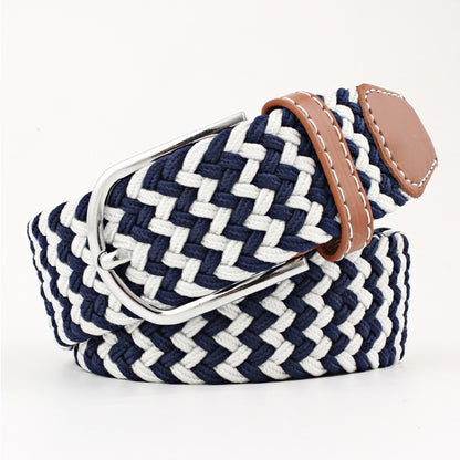 Women's Canvas Student Casual Stretch Braided Needle Buckle Belt - Youthful Confidence