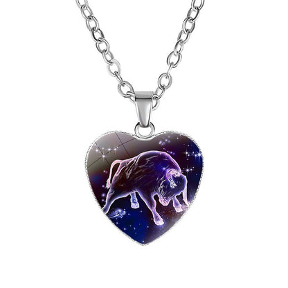 Kvinnors Zodiac Heart Pendant halsband