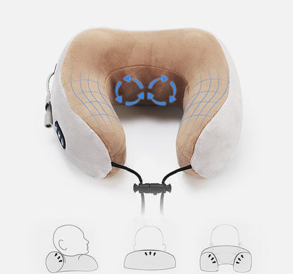 Massage U-Shaped kudde Multi-Function Axel och cervikala vertebra Elektrisk utomhus bärbar bil hälsovård