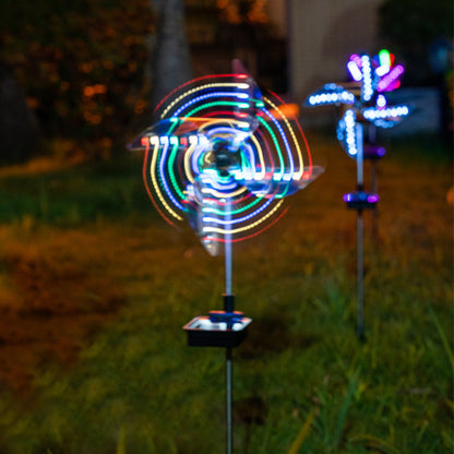 Summer Home Vacation - Led Solar Wind Spinner Light Garden Path Outdoor Yard Pinwheels Windmill Decor
