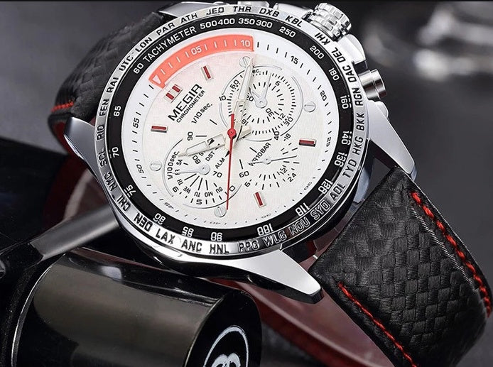 Original   1010 Leather Strap 3ATM Waterproof Quartz Luxury Business Mens Watches