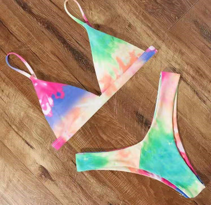 Solid Color Bikini Sexy Strappy Swimsuit