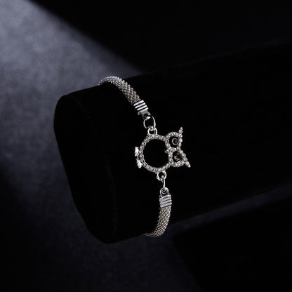 RINHOO 925 Smycken Silverfärgade Armband För Kvinnor Armband Mode Bröllopsbankett Armband &amp; Armringar Alla hjärtans dag Gåva