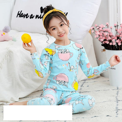 Fashion Children's Cartoon Print Thermal Underwear Set