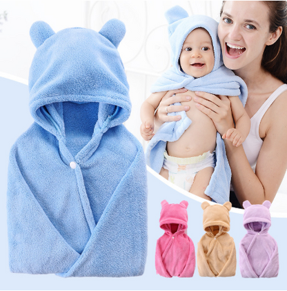 Serviette de bain à capuche en coton pour bébé