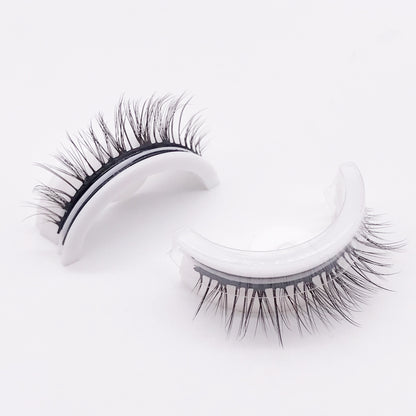 Återanvändbara 3D Mink Lashes naturliga falska ögonfransar Självhäftande falska limmar fria lass Makeup ögonfrans Extens Silk ögonfransar