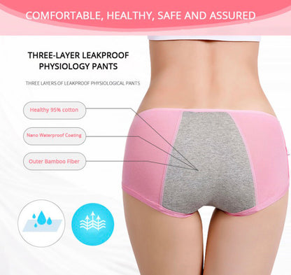 3Pcs Pack Menstrual Panties Women Underwear