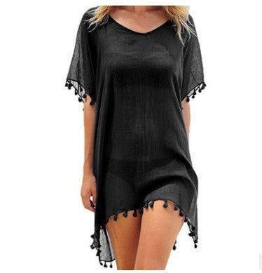 Robe ample en mousseline de soie pour femmes, tunique de plage d'été, chemise de couverture