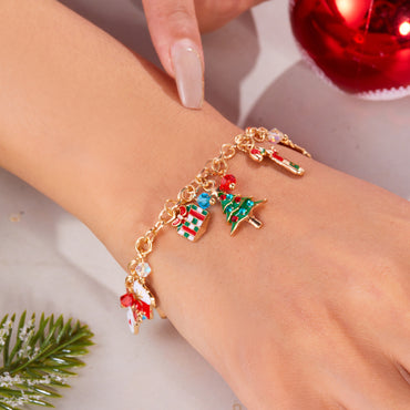 Personligt jularmband julgran jultomten hänge armband för kvinnor smycken