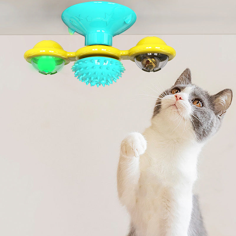 Cat Turntable Cat Windmill Toy Glödande Toy