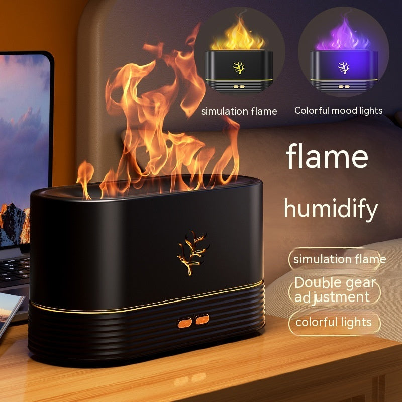 Flamluftfuktare USB Smart Timing LED Elektrisk Aroma Diffuser Simulering Fire Night Lamp Heminredning