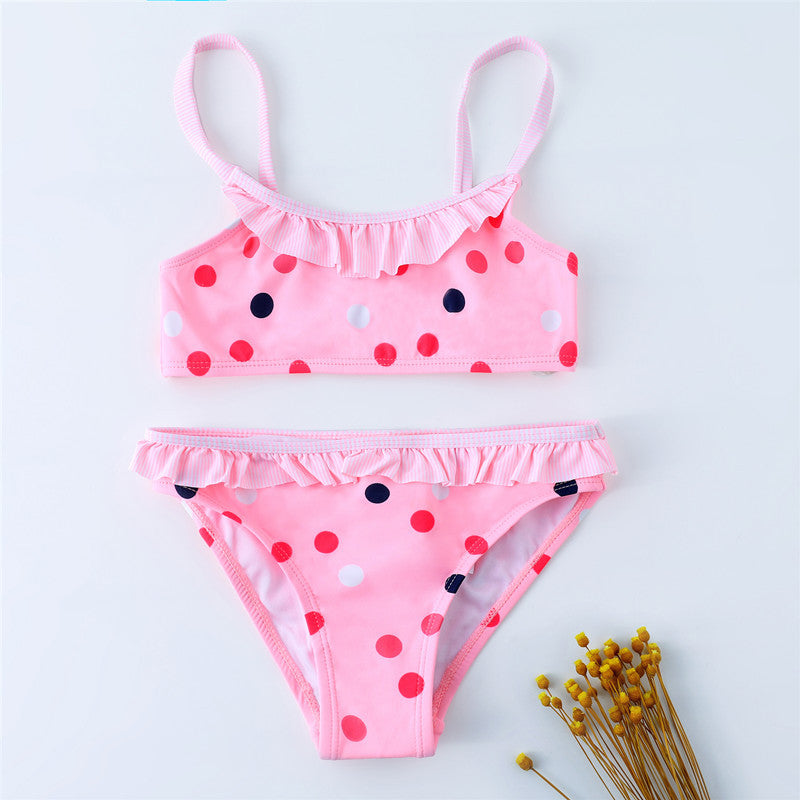 Maillot de bain fendu simple et mignon pour filles, à la mode