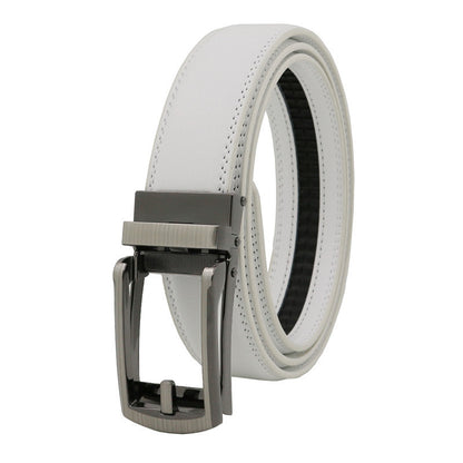 Men's Fake Needle Automatic Buckle Cowhide Belt - Detailed Sophistication