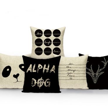 Letter black and white home pillowcase