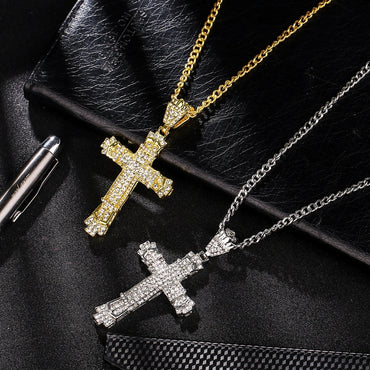 Collier croix pour hommes Iced Out