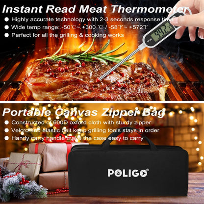 Holiday BBQ Grill Accessories - Stainless Steel Tools Set