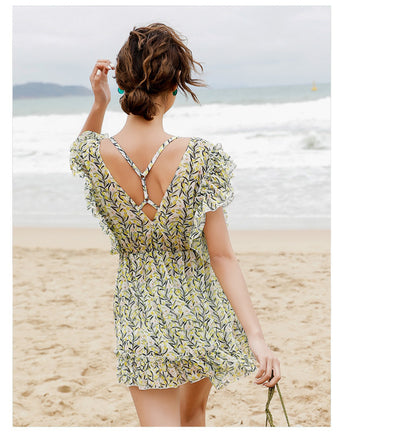 Chiffon blouse boxer hot spring bathing suit
