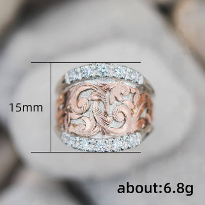 C it all Two-Tone Flower Petal Alloy Ring – US 6-10