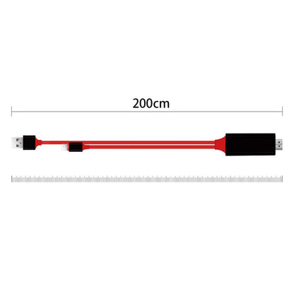 USB 1080P 2M 8 stift till HDMI TV AV-adapterkabel för iPhone 5 6 6S 7 7 Plus