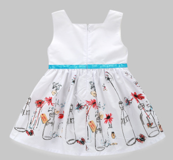 Petite fille jupe papillon fleurie blanche robe bébé princesse