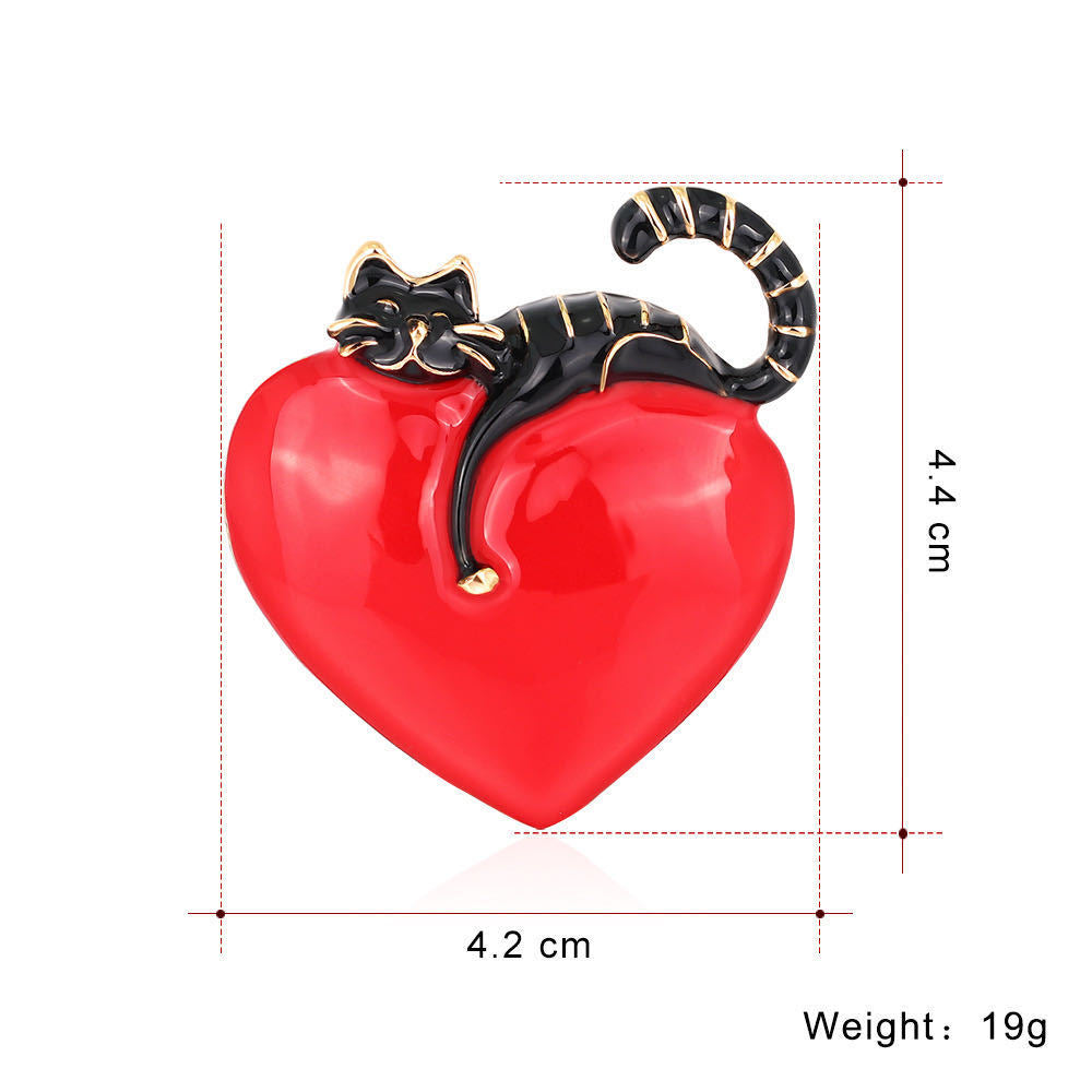 Broche accessoires broche chat amour