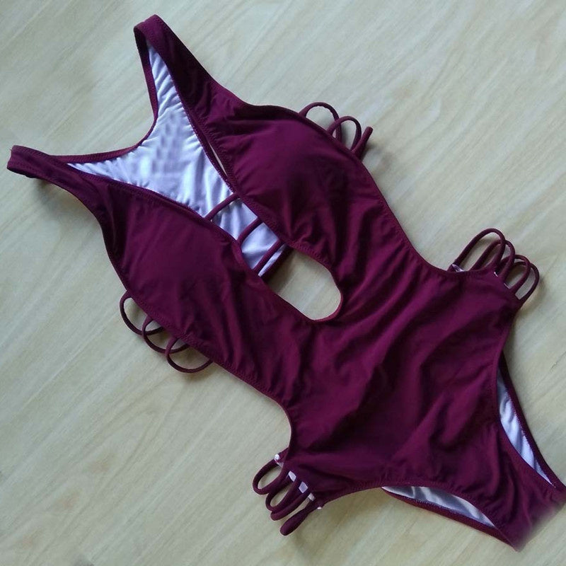 Mönstrad bikini i ett stycke för kvinnor
