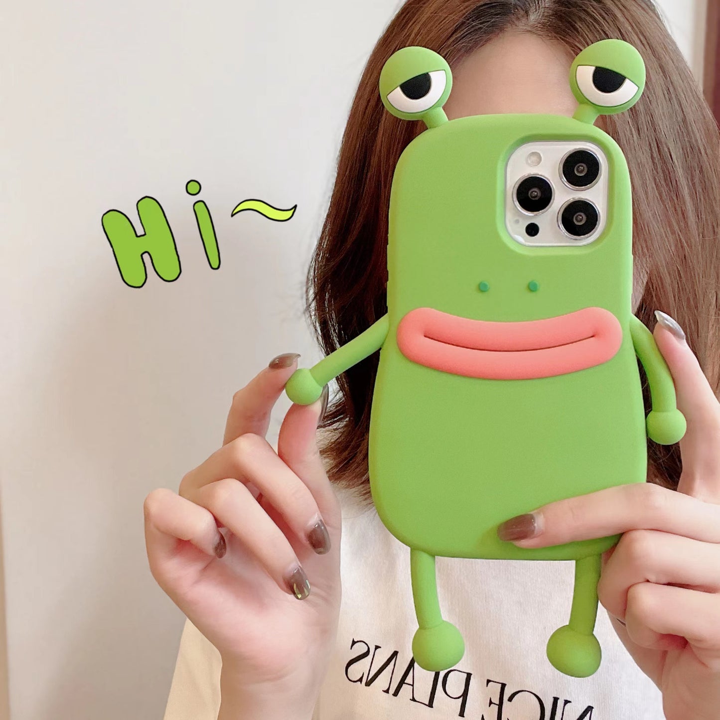 Roligt Silikon 3D Frog Telefonfodral För IPhone 14 13 11 12 Pro Max XS XR X 7 8 Plus SE Cartoon Cute Shockproof Bumper Cover