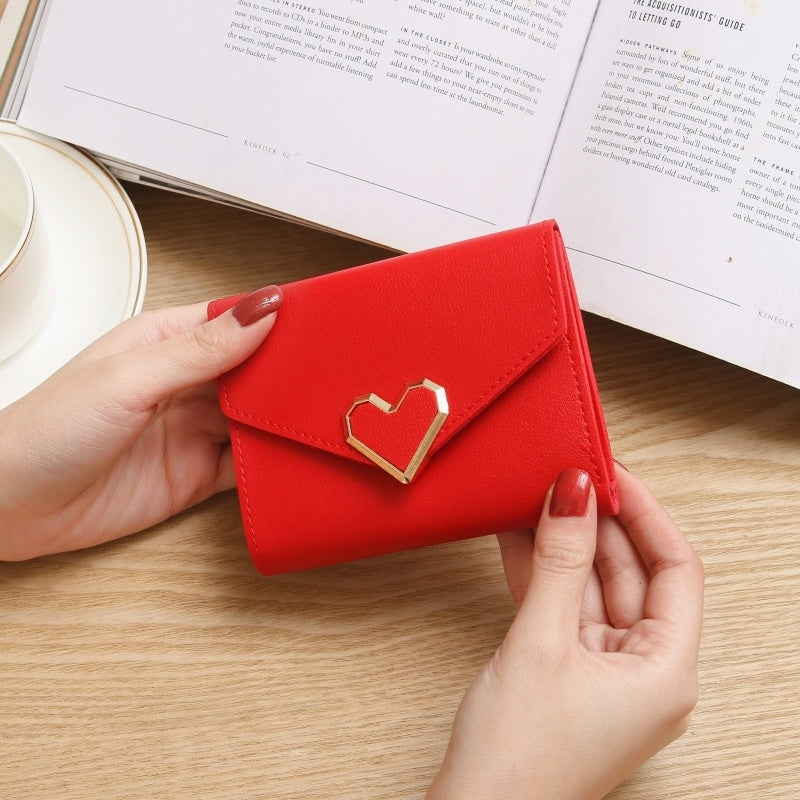 Ins new simple thin Korean buckle Mini change purse student lady purse female short card bag