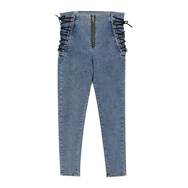 Jean taille haute, pantalon crayon court, slim et skinny