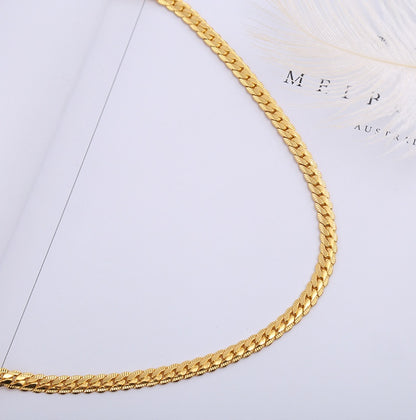 Män Halsband Gold Tone Snake Chain