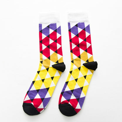 Ny mode Style Socks Kort kyckling geometri mönster Roliga bomullsockor