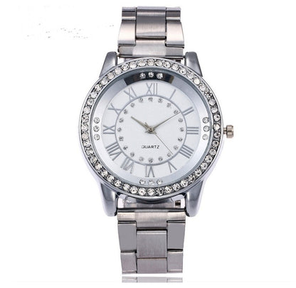 Vansvar Brand Rose Gold Watch Luxury Women Dress Rhinestone Quartz Watch Casual Women Stainless Steel Wristwatches Female Clock