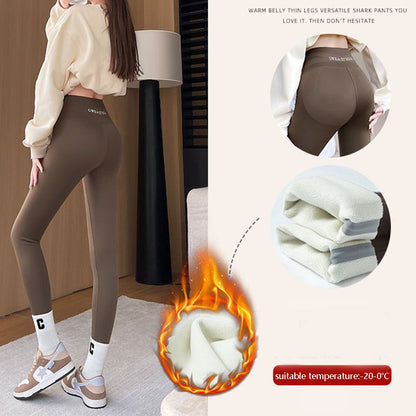 Leggings épais en polaire pour femmes, pantalon de requin, taille haute, serré, slim, contrôle du ventre, fesses, pantalon de Yoga amincissant, hiver -20 à 5