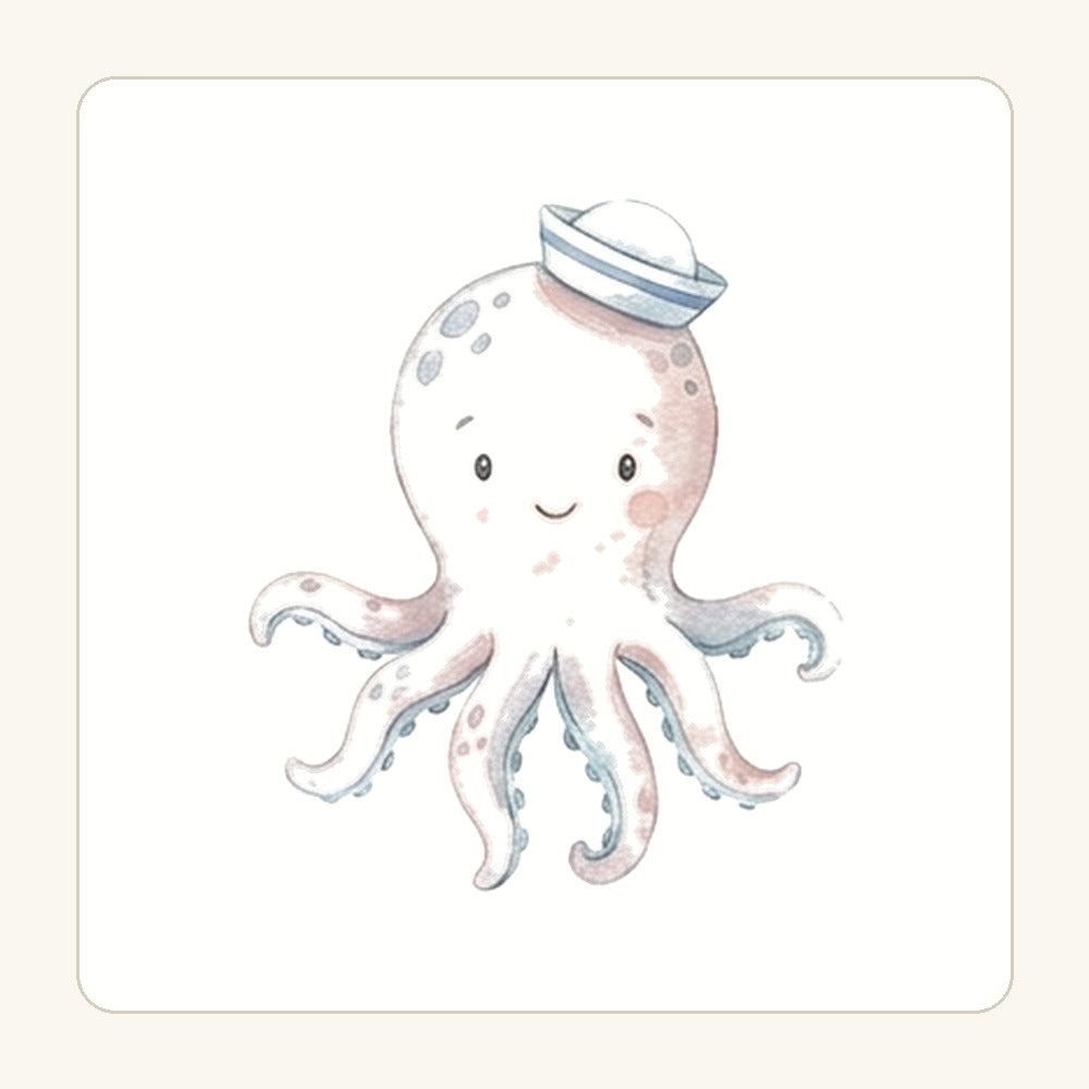 Bläckfisk med sjömansmössa – transparent PNG-motiv (clipart)