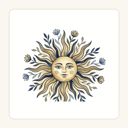 Botanisk sol – transparent PNG-motiv (clipart)