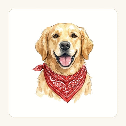 Hund med bandana – transparent PNG-motiv (clipart)