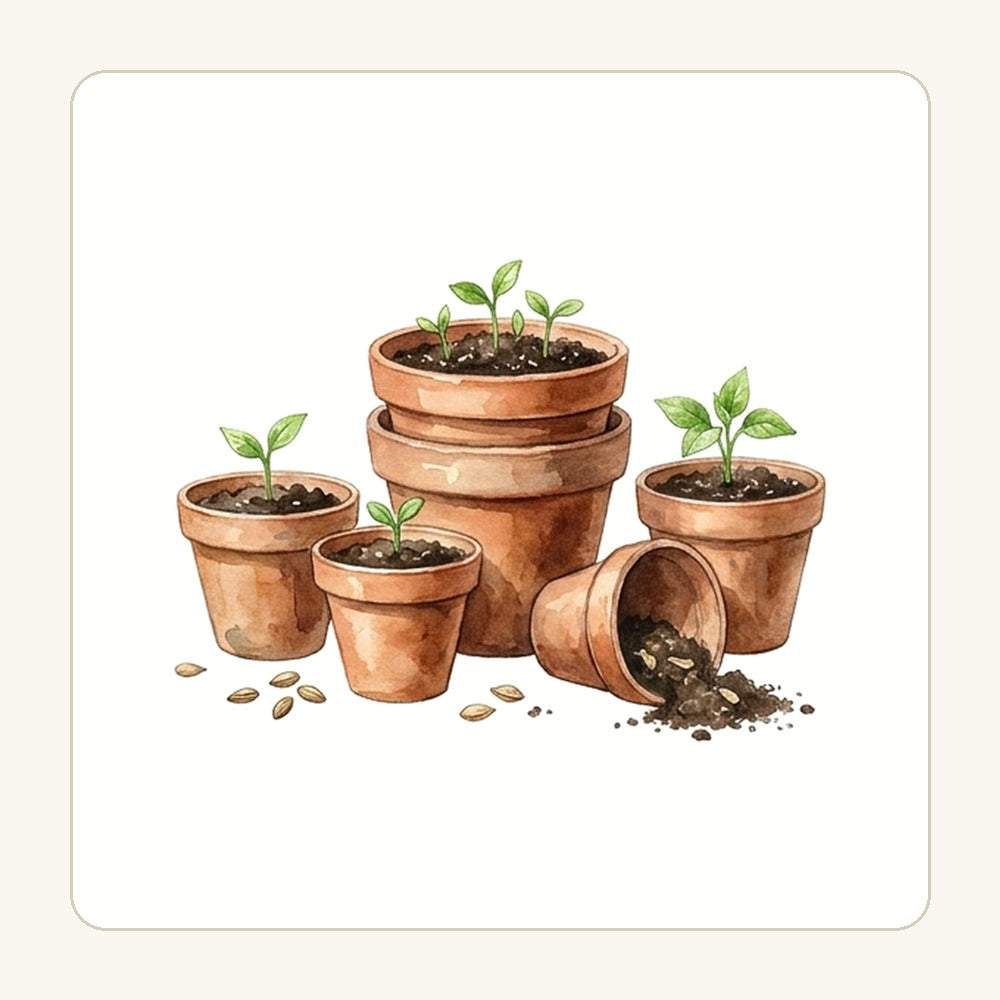 Krukor med plantor – transparent PNG-motiv (clipart)