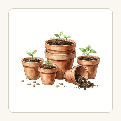 Krukor med plantor – transparent PNG-motiv (clipart)