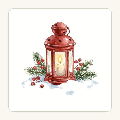 Röd vinterlykta – transparent PNG-motiv (clipart)