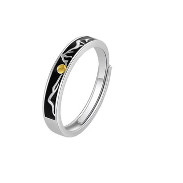 Morning And Evening Couple Rings Silver-plated Pair Of Men And Women