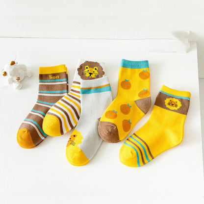 Children's Socks Cartoon In-tube Combed Cotton Socks